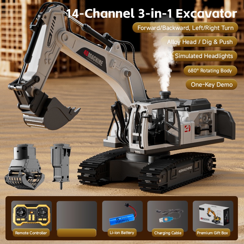 RC Alloy Excavator 14 Channel  - Home Automation Tutorial ulasan dan harga