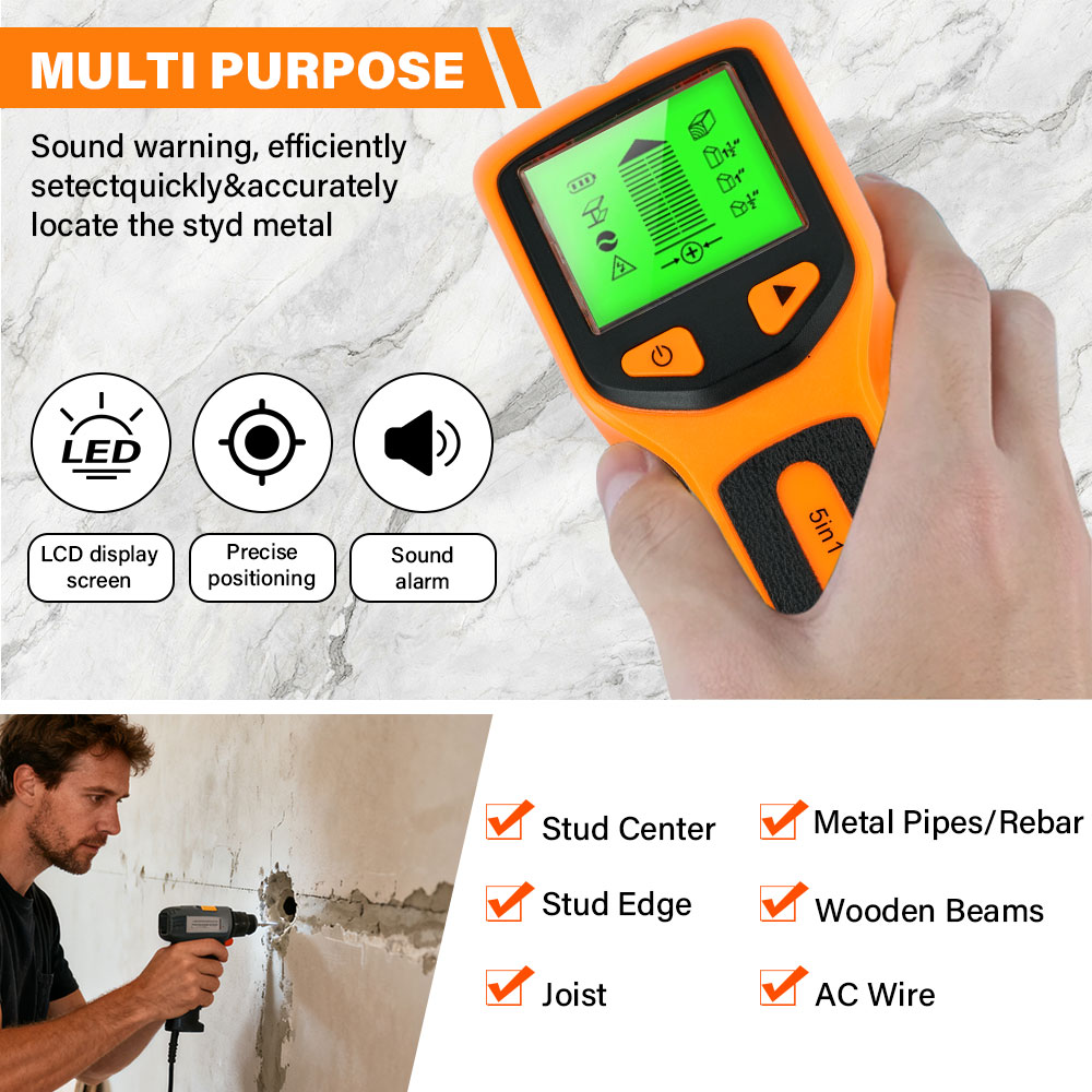 Handheld 5 in 1 Digital Wall S - Water Leak Detector Wired ulasan dan harga